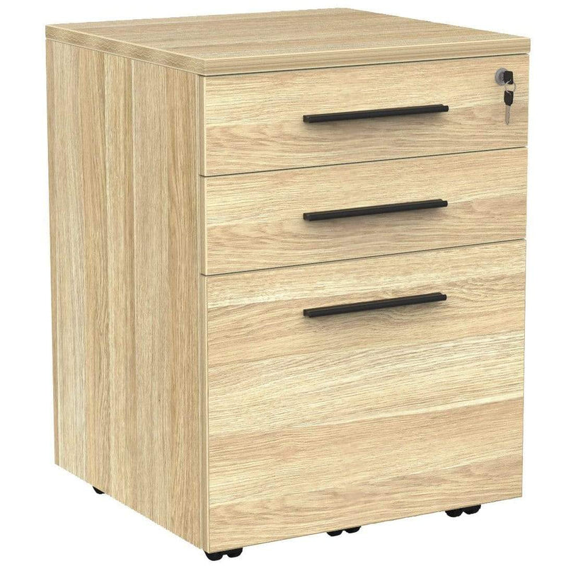 Cubit Mobile Drawers 2 drawer + file / Atlantic Oak / Black