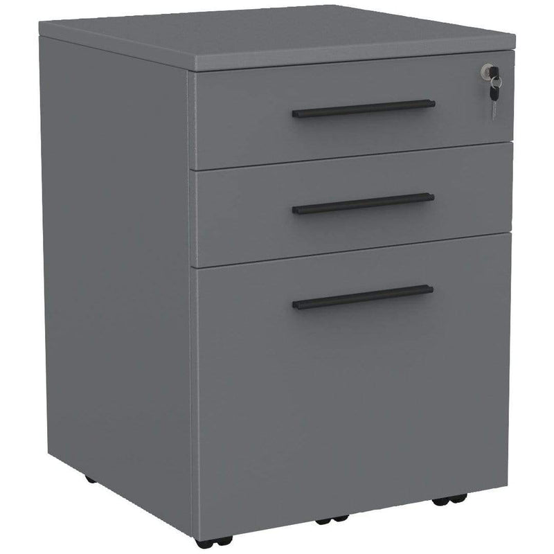 Cubit Mobile Drawers 2 drawer + file / Silver / Black