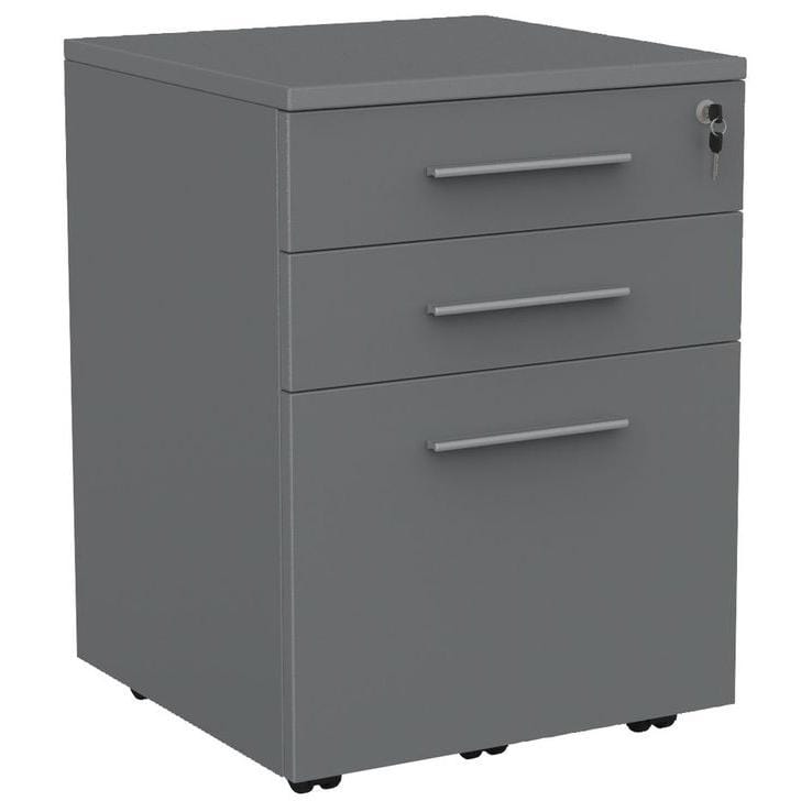 Cubit Mobile Drawers 2 drawer + file / Silver / Silver