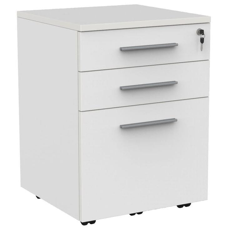 Cubit Mobile Drawers 2 drawer + file / White / Silver