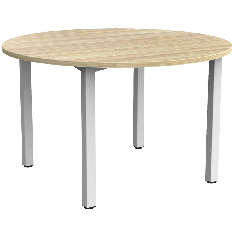 Cubit Round Meeting Table Atlantic Oak / White
