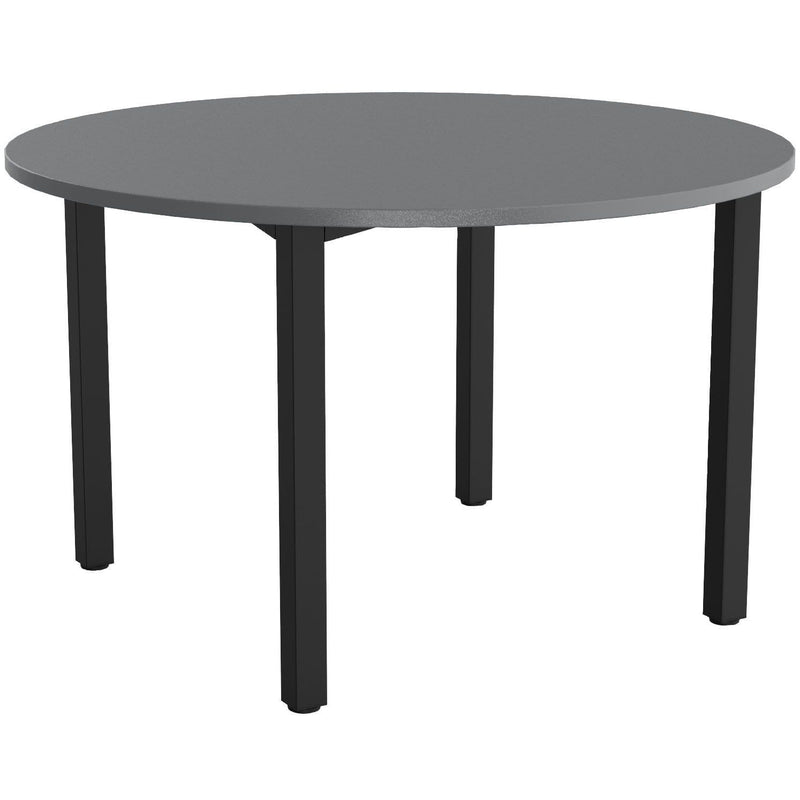 Cubit Round Meeting Table Silver / Black