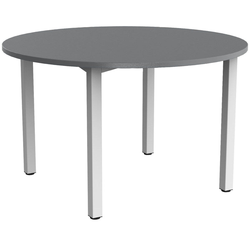 Cubit Round Meeting Table Silver / White