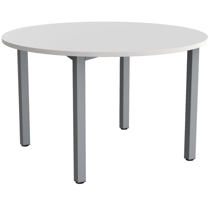 Cubit Round Meeting Table White / Silver