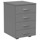 Eko Mobile Drawers 4 drawer / Silver