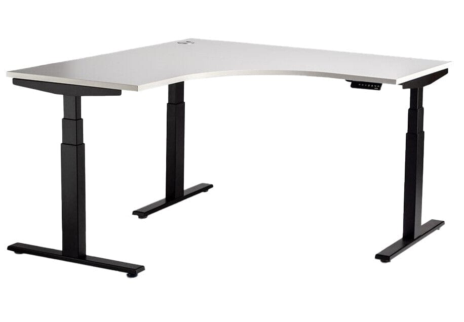 Enhance Electric Corner Desk 1500 x 1500 x 700 / White / Black