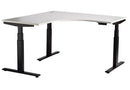 Enhance Electric Corner Desk 1500 x 1500 x 700 / White / Black