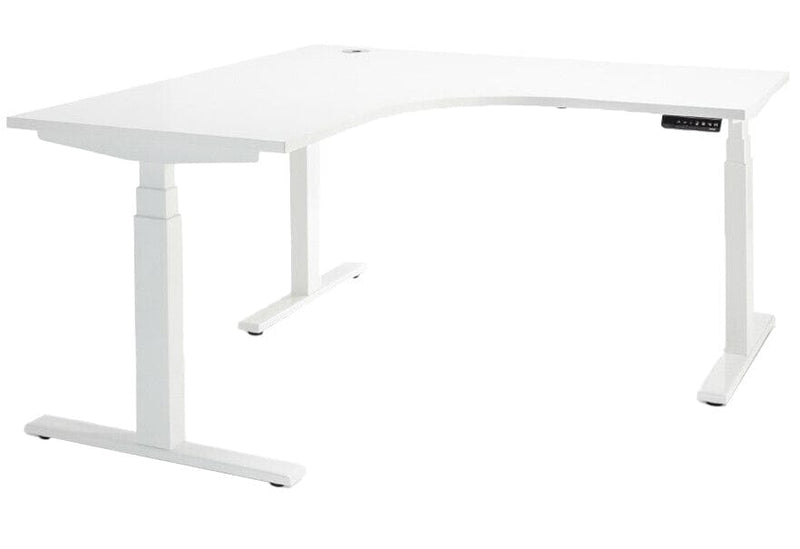 Enhance Electric Corner Desk 1500 x 1500 x 700 / White / White