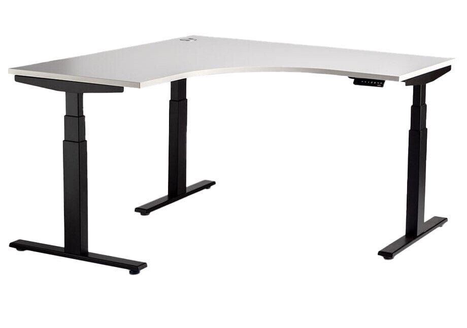 Enhance Electric Corner Desk 1800 x 1800 x 700 / White / Black