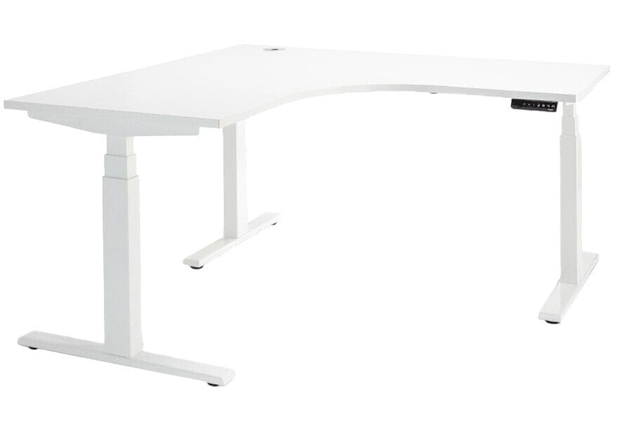 Enhance Electric Corner Desk 1800 x 1800 x 700 / White / White