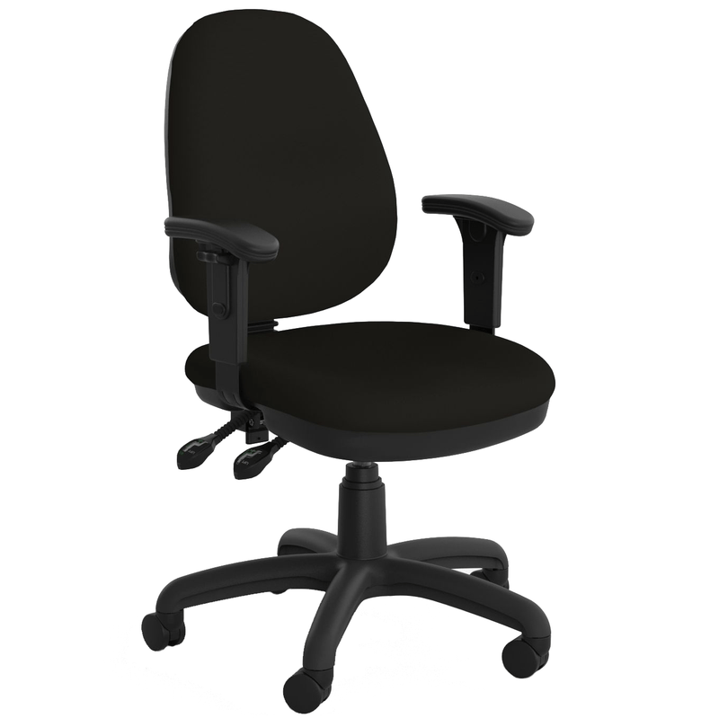 Evo High Back 2 Lever Chair Ebony / With Arms