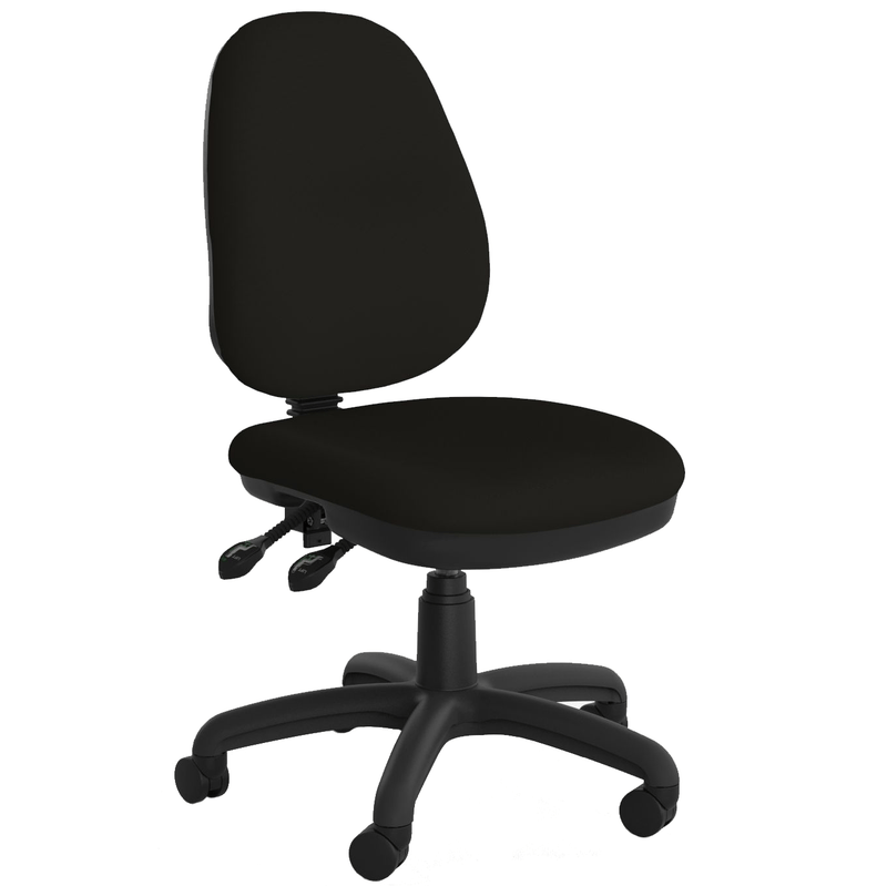 Evo High Back 3 Lever Chair Ebony / Without