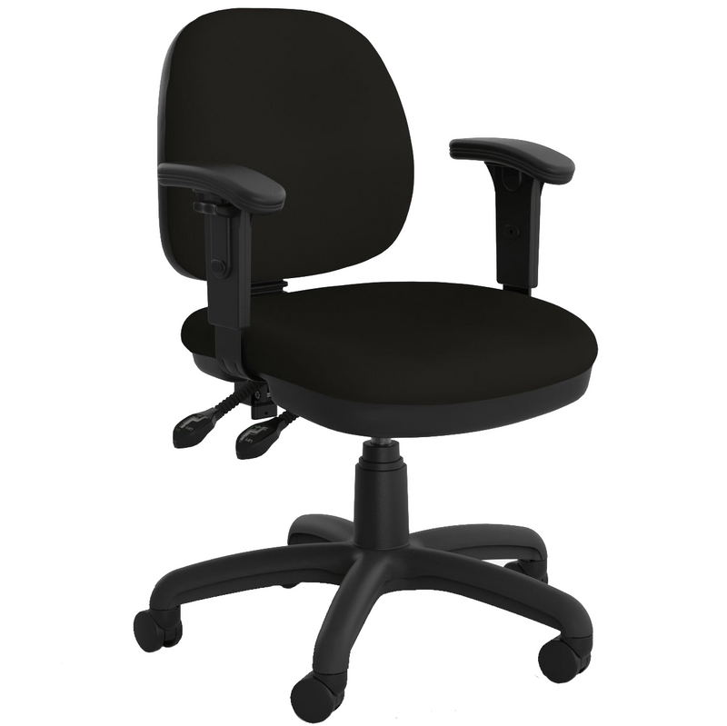 Evo Mid Back 3 Lever Chair Ebony / With Arms