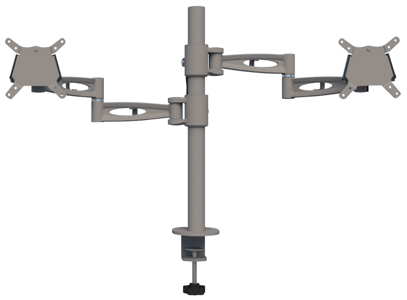 Kardo Independent Double Monitor Arm Silver