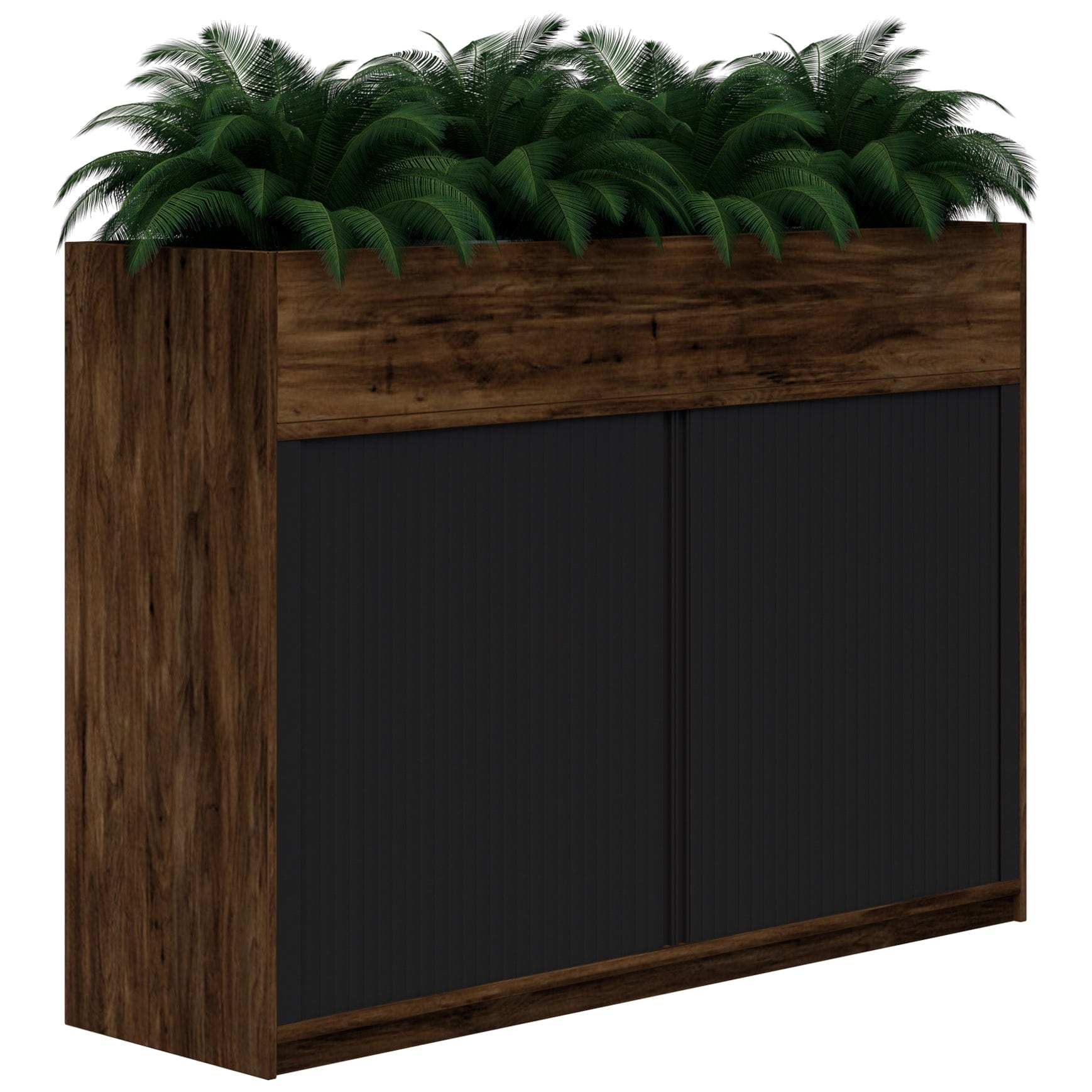 Mascot Planter Tambour 1200x1800 / Aged Walnut / Locking