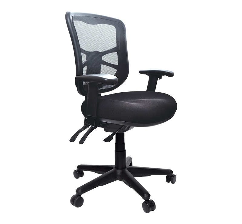 Metro Nylon Base Chair Black / With Arms / Unassembled