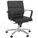 Moda Mid Back PU Leather Chair Black / Unassembled