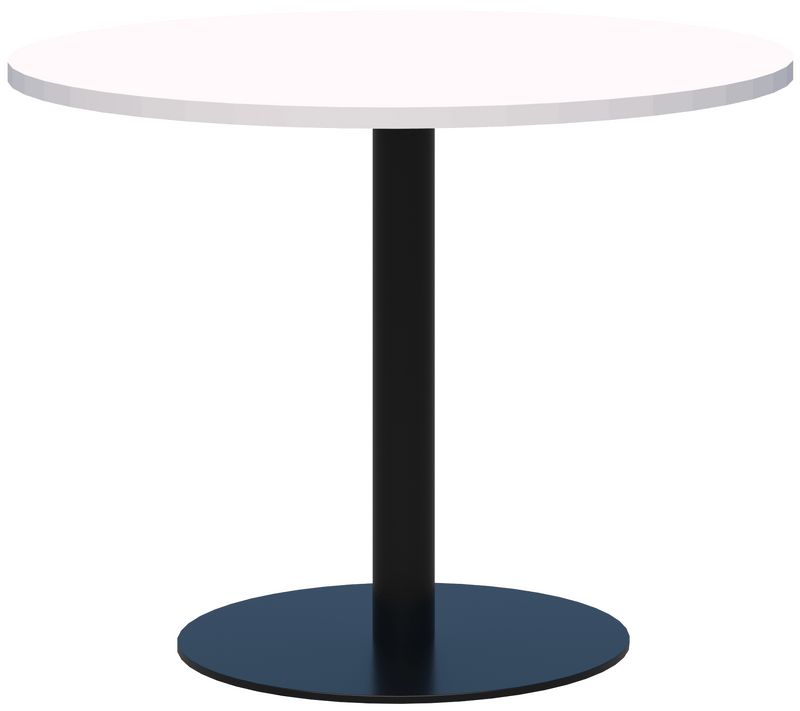 Modella Classic Meeting Table 800 Diameter / Snow Velvet / Black