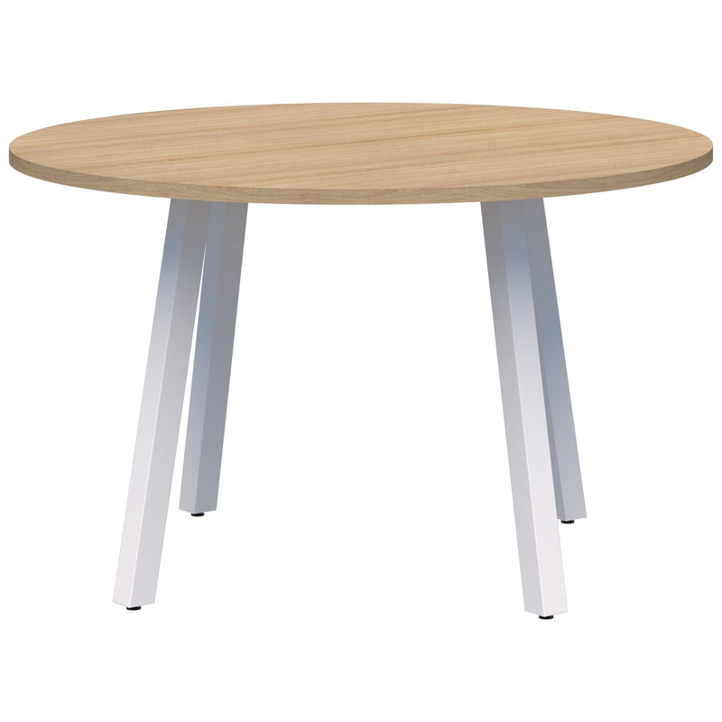 Modella II 4 Leg Meeting Table 1200 Diameter / Classic Oak Naturale / White
