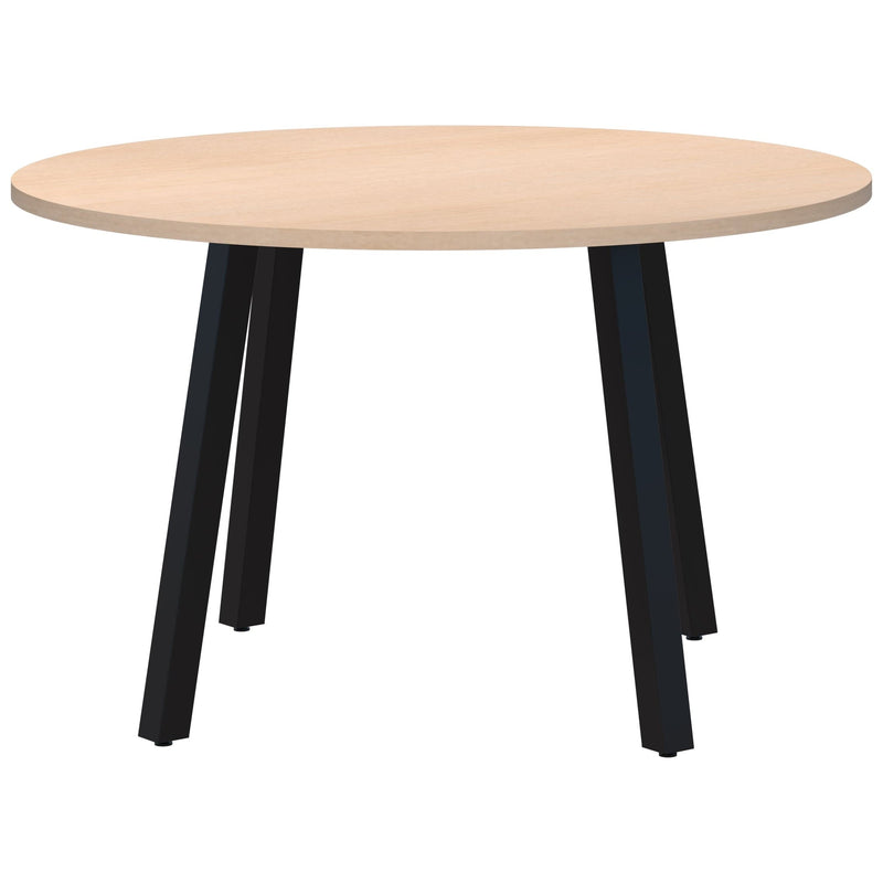 Modella II 4 Leg Meeting Table 1200 Diameter / Refined Oak Naturale / Black