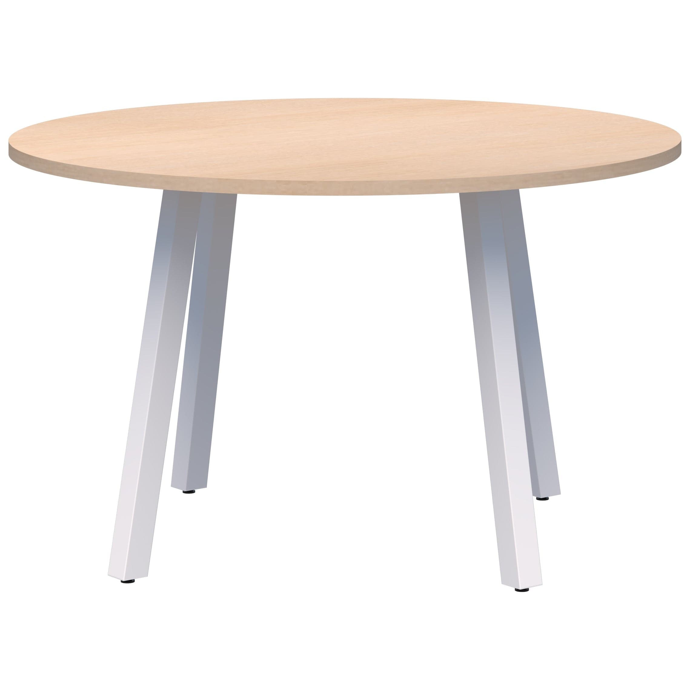 Modella II 4 Leg Meeting Table 1200 Diameter / Refined Oak Naturale / White