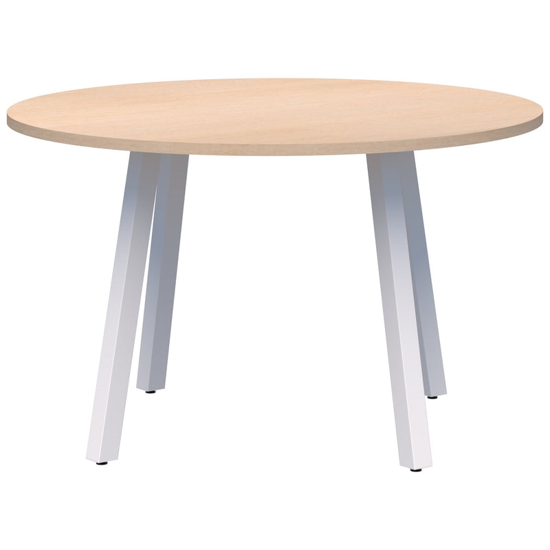 Modella II 4 Leg Meeting Table 1200 Diameter / Refined Oak Naturale / White