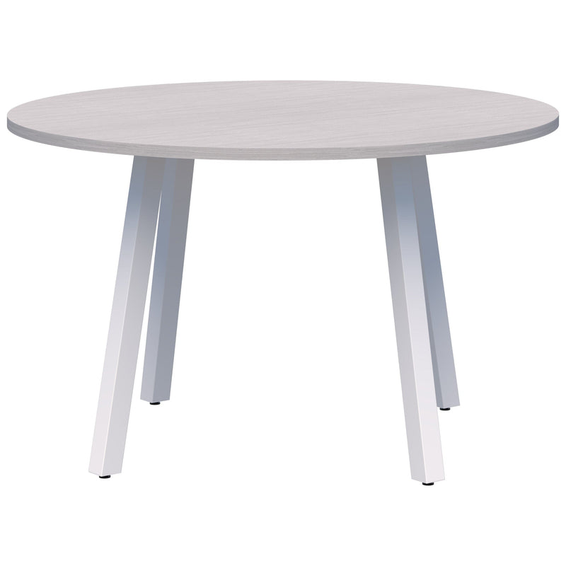 Modella II 4 Leg Meeting Table 1200 Diameter / Silver Strata Naturale / White