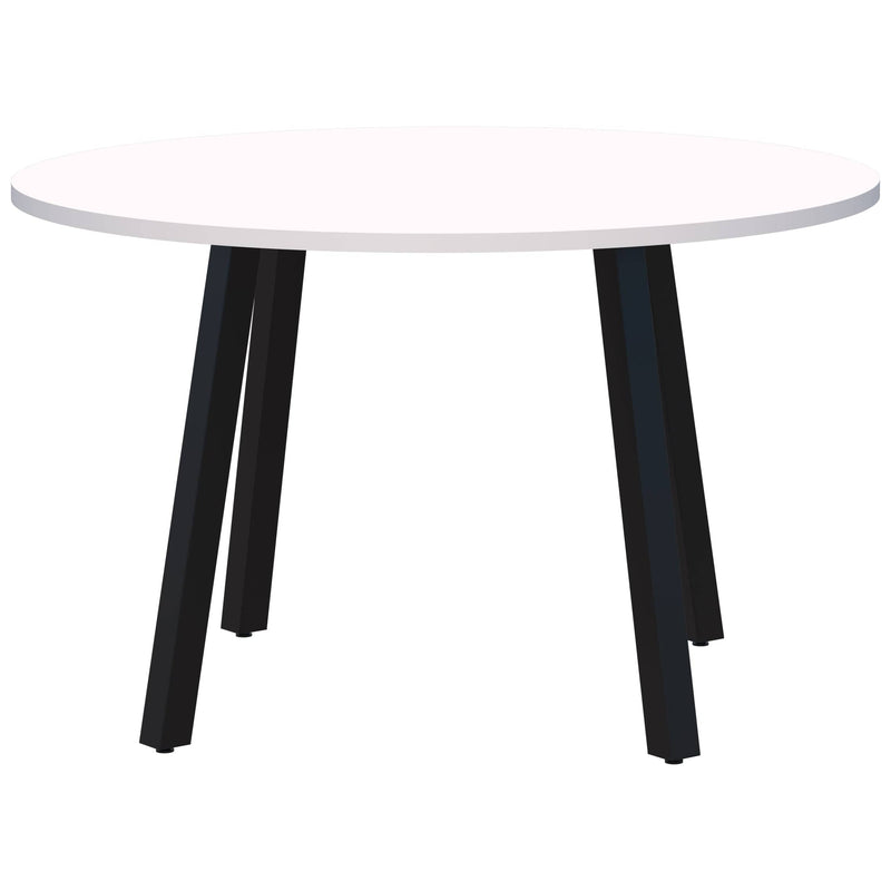 Modella II 4 Leg Meeting Table 1200 Diameter / Snow Velvet / Black