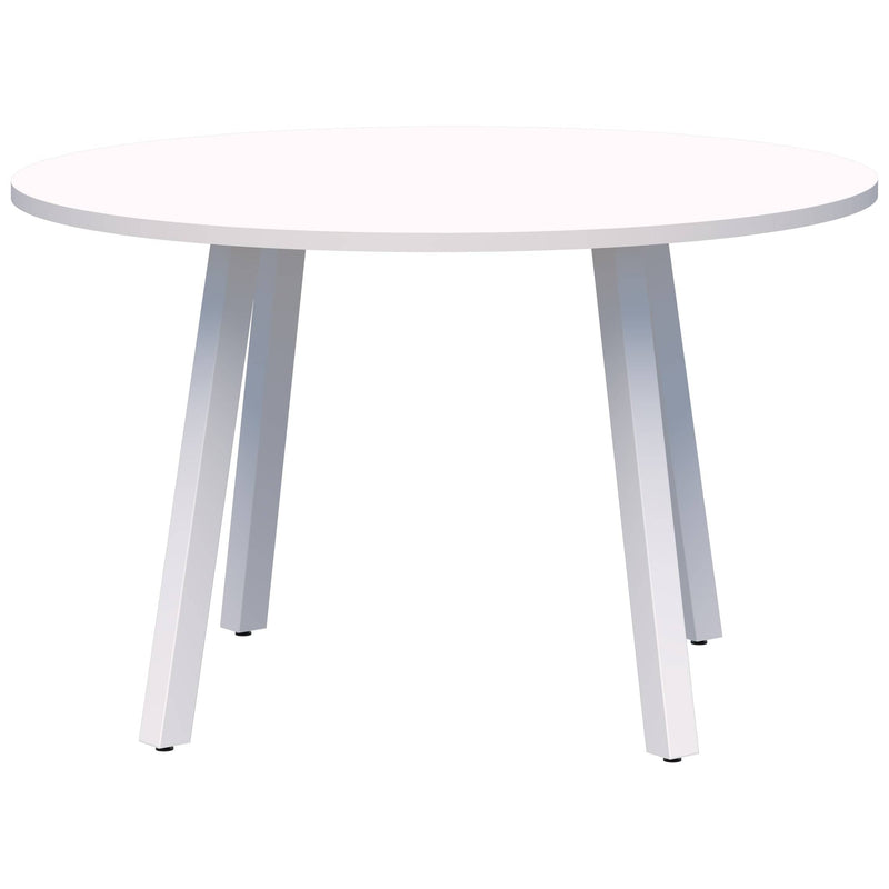 Modella II 4 Leg Meeting Table 1200 Diameter / Snow Velvet / White