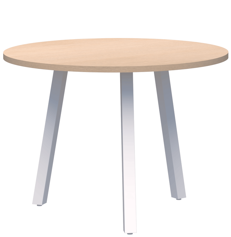 Modella II Round Meeting Table 800 Diameter / Refined Oak Naturale / White