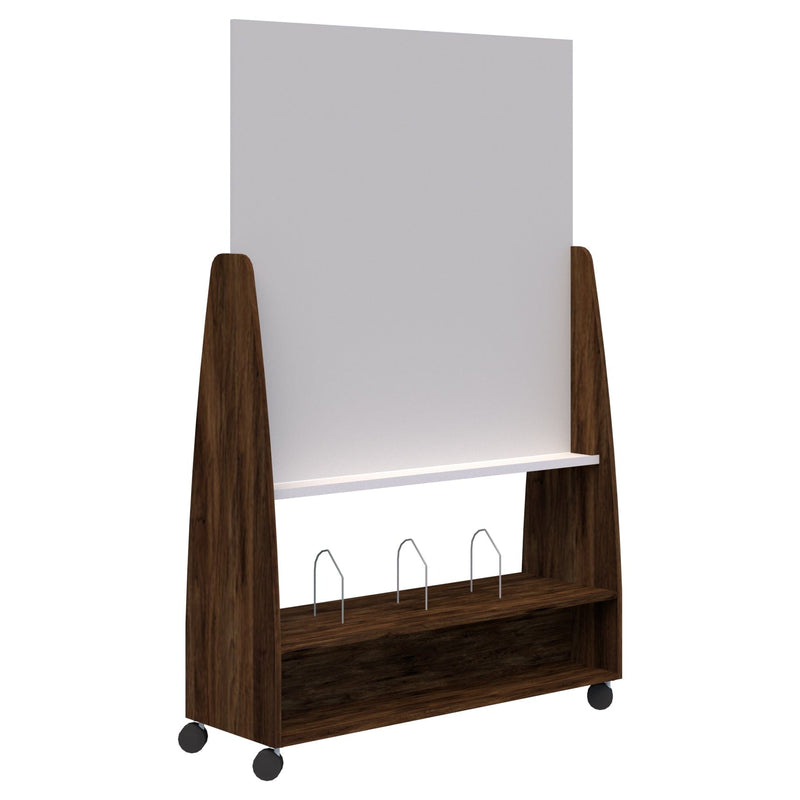 Move Mobile Whiteboard Open Shelf / Aged Walnut