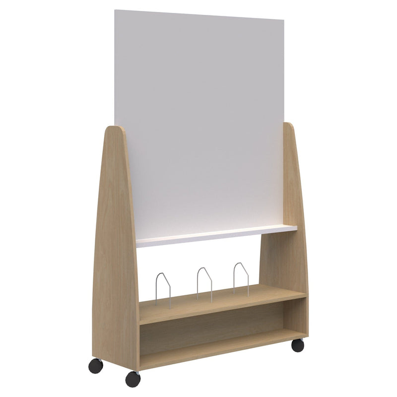Move Mobile Whiteboard Open Shelf / Raw Birch