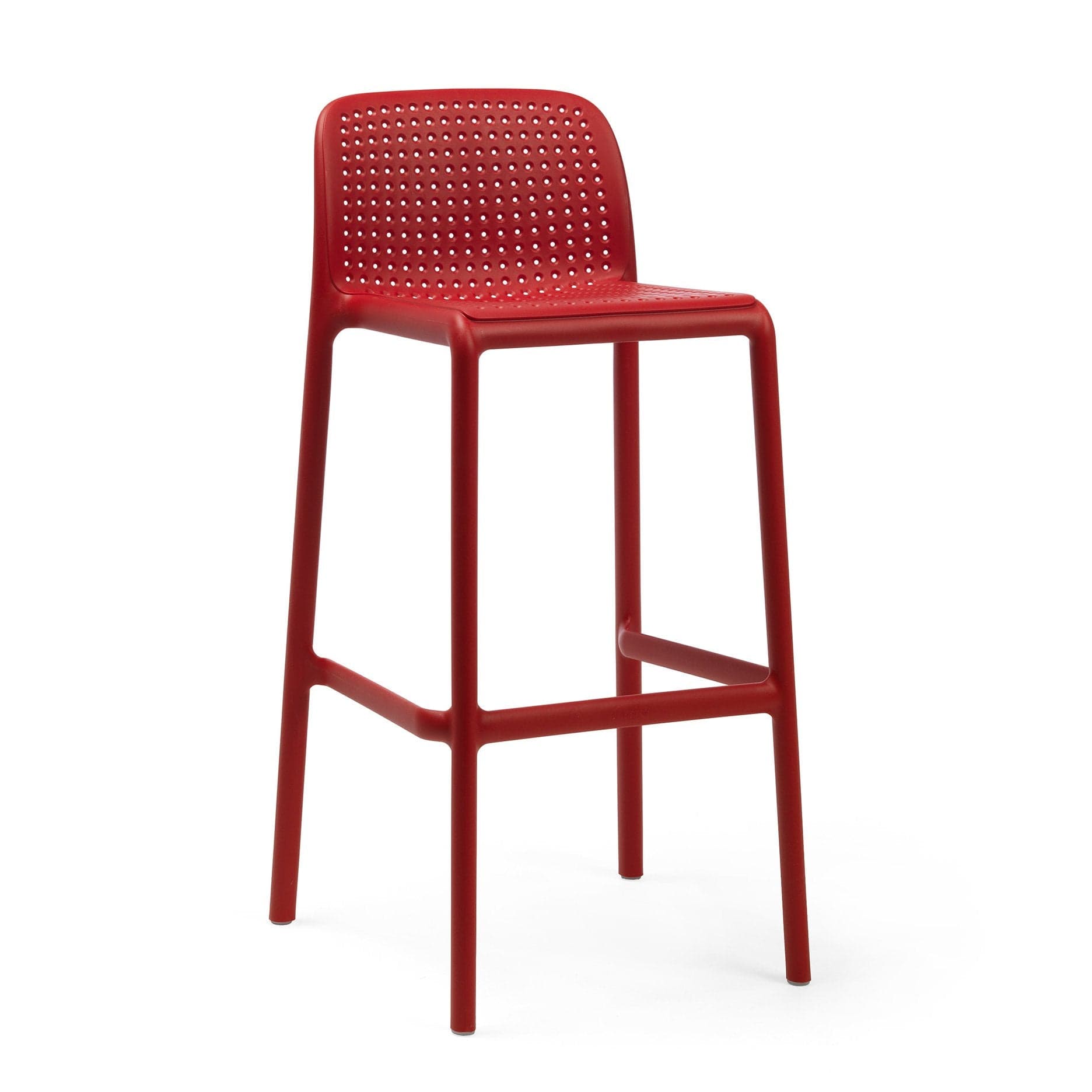 NARDI Lido Tall Outdoor Bar Stool Red