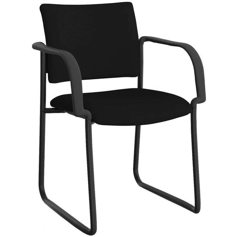 Que Visitor Chair Sled Base Black / With Arms