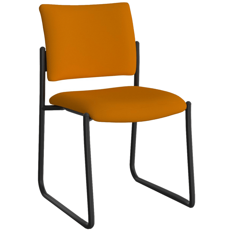 Que Visitor Chair Sled Base Bright Orange / Without