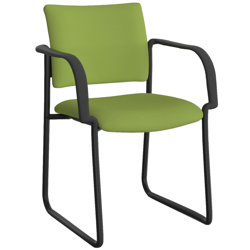 Que Visitor Chair Sled Base Lime Green / With Arms