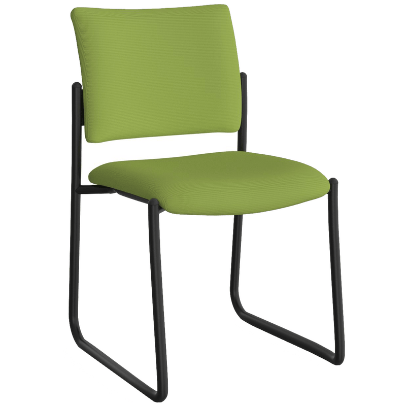Que Visitor Chair Sled Base Lime Green / Without