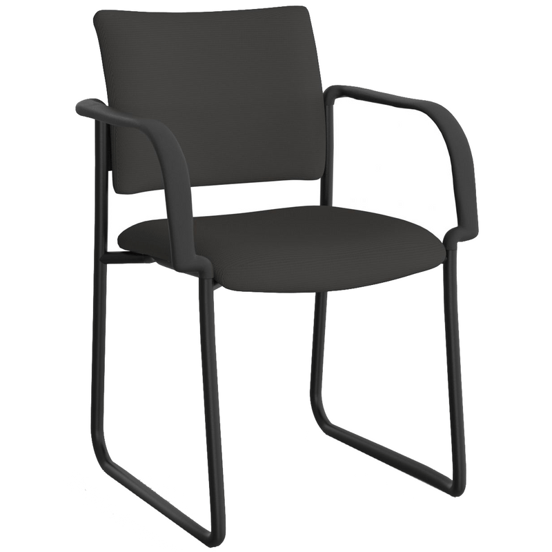 Que Visitor Chair Sled Base Slate Grey / With Arms