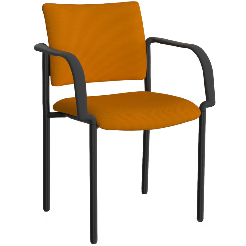 Que Visitor Chair Stackable Bright Orange / With Arms