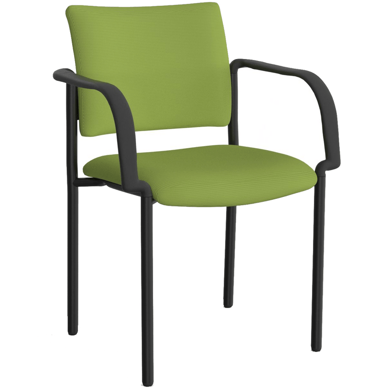 Que Visitor Chair Stackable Lime Green / With Arms