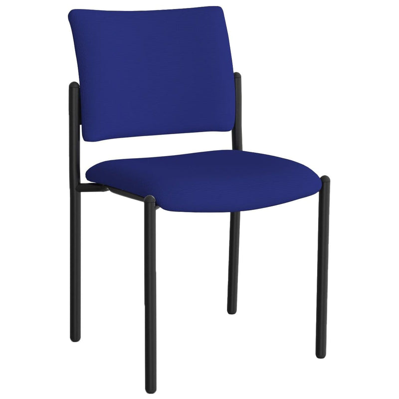 Que Visitor Chair Stackable Royal Blue / Without