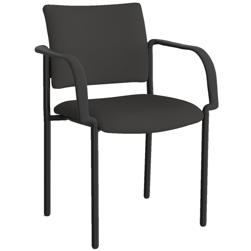 Que Visitor Chair Stackable Slate Grey / With Arms