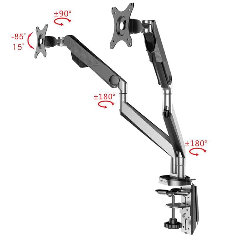 Sabre Double Monitor Arm Silver