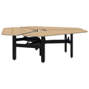 Summit II Fixed Height 120 Rotor 3 Pod Desk Classic Oak / Black