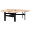 Summit II Fixed Height 120 Rotor 3 Pod Desk Refined Oak Naturale / Black