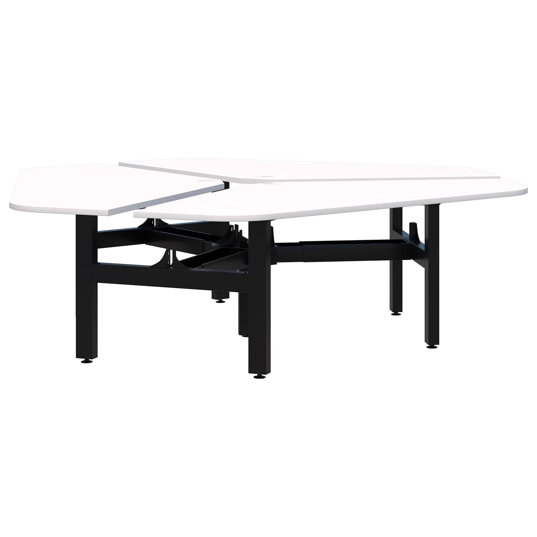 Summit II Fixed Height 120 Rotor 3 Pod Desk Snow Velvet / Black