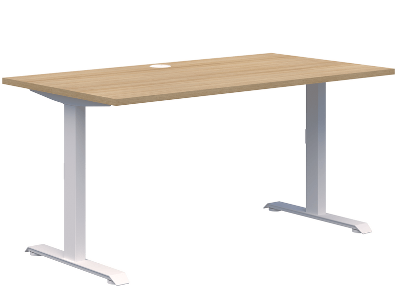 Summit II Fixed Height Single Desk 1200 x 700 / Classic Oak Naturale / White