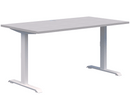 Summit II Fixed Height Single Desk 1200 x 700 / Silver Strada Naturale / White