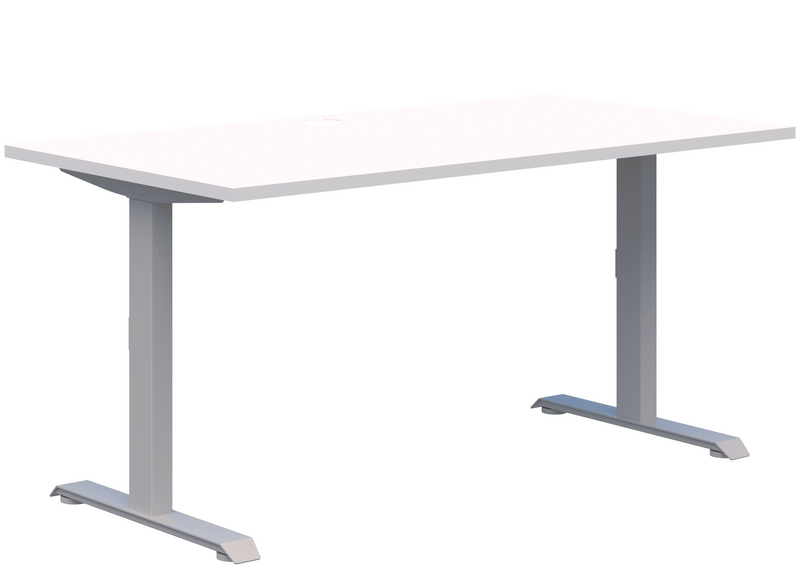 Summit II Fixed Height Single Desk 1200 x 700 / Snow Velvet / Silver