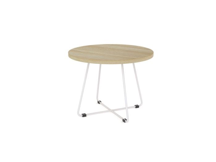 Zion Coffee Table 600 round / Atlantic Oak / White